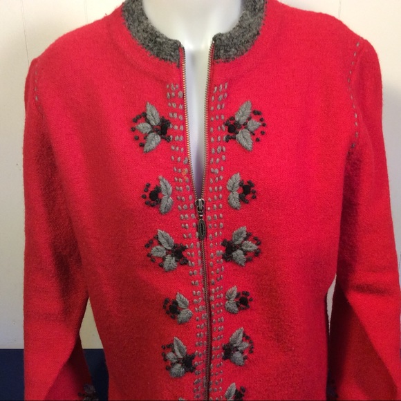 Christopher & Banks Womens Cardigan wool full zip sweater size large - Picture 2 of 10